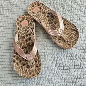 Leopard Print Flip Flops with Pink Straps
